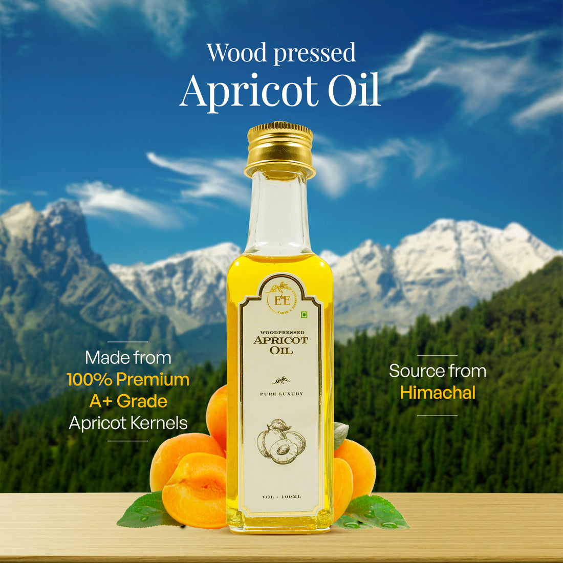 Woodpressed Apricot Oil