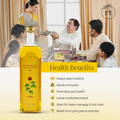 Earth and Essentials Wood-Pressed Sunflower Oil supports heart health, improves skin and hair, boosts immunity, and enhances digestion with its high nutritional value.
