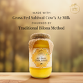 Earth and Essentials A2 Desi Cow Ghee is made from 100% pure Sahiwal cow milk, churned using the ancient Bilona method to retain maximum nutrition and natural goodness.