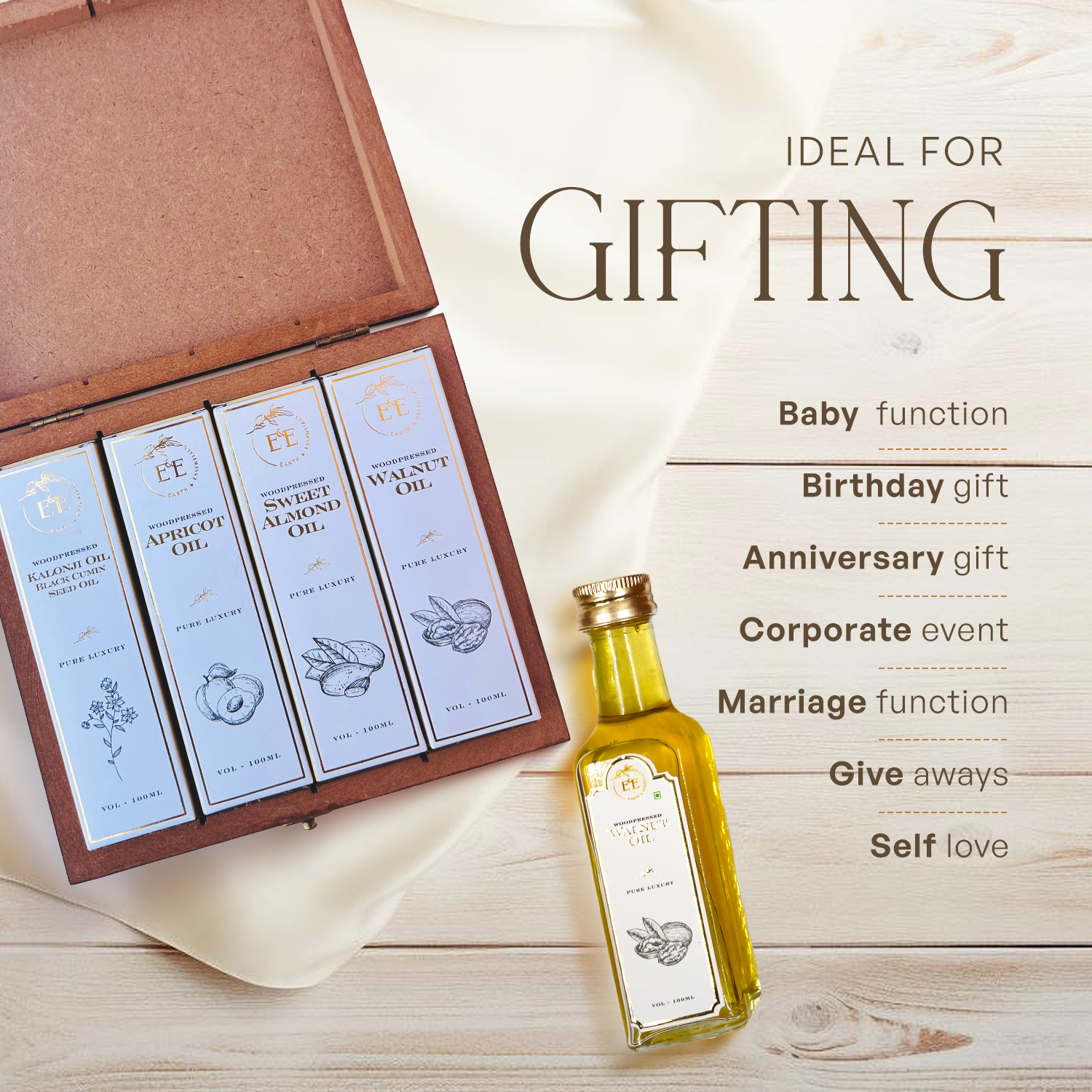 A luxurious and healthy gift choice from Earth and Essentials for weddings, festivals, and corporate events.
